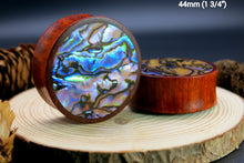 Load image into Gallery viewer, Blood Wood Plugs with Abalone Shell