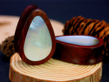 Load image into Gallery viewer, Blood Wood Teardrop Plugs with Mother of Pearl