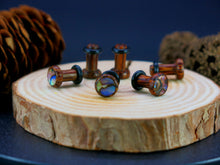 Load image into Gallery viewer, Precision Small Gauge Coconut Palm Single Flare Plugs with Abalone Shell