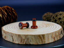 Load image into Gallery viewer, Precision Small Gauge Blood Wood Single Flare Plugs with Abalone Shell