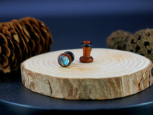 Load image into Gallery viewer, Precision Small Gauge Fijian Mahogany Single Flare Plugs with Abalone Shell