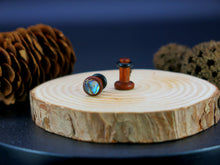 Load image into Gallery viewer, Precision Small Gauge Fijian Mahogany Single Flare Plugs with Abalone Shell