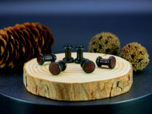 Load image into Gallery viewer, Precision Small Gauge Dark Raintree Single Flare Plugs with Burl Walnut