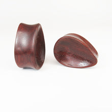 Load image into Gallery viewer, Blood Wood Classic Concave Teardrop Plugs