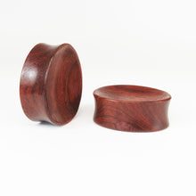 Load image into Gallery viewer, Blood Wood Concave Oval Teardrop Plugs