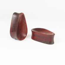 Load image into Gallery viewer, Blood Wood Concave Tall Teardrop Plugs