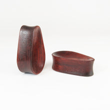 Load image into Gallery viewer, Blood Wood Concave Tall Teardrop Plugs