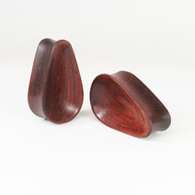 Load image into Gallery viewer, Blood Wood Concave Tall Teardrop Plugs