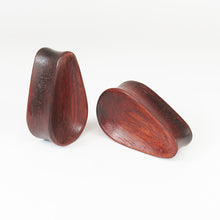 Load image into Gallery viewer, Blood Wood Concave Tall Teardrop Plugs