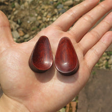 Load image into Gallery viewer, Blood Wood Concave Tall Teardrop Plugs