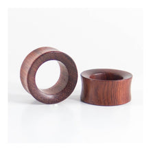 Load image into Gallery viewer, Red Wood Double Flared Concave Tunnels