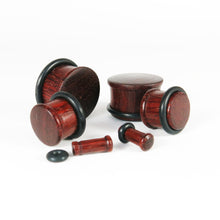 Load image into Gallery viewer, Blood Wood Top Hat Plugs