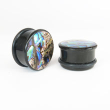 Load image into Gallery viewer, Buffalo Horn Top Hat Plugs with Abalone Shell
