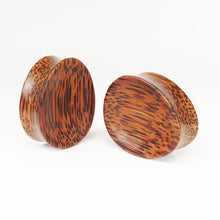 Load image into Gallery viewer, Coconut Palm Concave Oval Teardrop Plugs