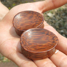 Load image into Gallery viewer, Coconut Palm Concave Oval Teardrop Plugs