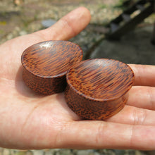 Load image into Gallery viewer, Coconut Palm Concave Oval Teardrop Plugs