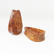 Load image into Gallery viewer, Coconut Palm Concave Tall Teardrop Plugs
