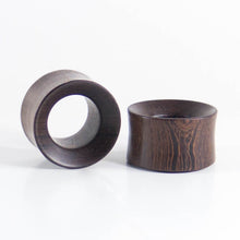 Load image into Gallery viewer, Black Wood Double Flared Concave Tunnels