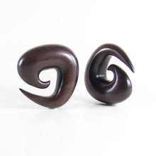 Load image into Gallery viewer, Black Wood Spiral Gauges