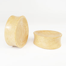 Load image into Gallery viewer, Hevea Wood Concave Oval Teardrop Plugs