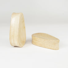Load image into Gallery viewer, Hevea Wood Concave Tall Teardrop Plugs