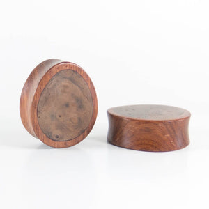 Blood Wood Oval Teardrop Plugs with Burl Walnut