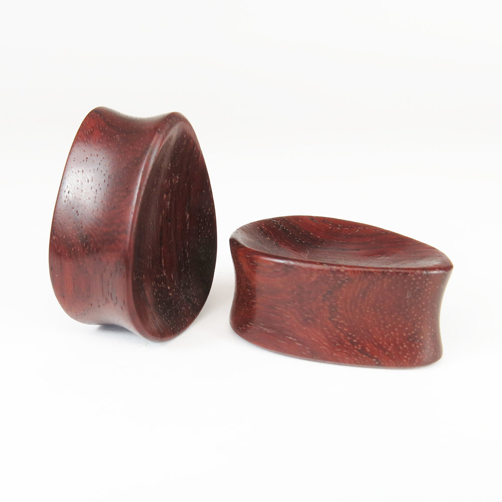 Blood Wood Classic Concave Teardrop Plugs I Siam Organics