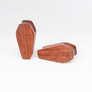 Red Wood Double Flared Coffin Plugs