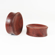 Load image into Gallery viewer, Blood Wood Concave Oval Teardrop Plugs