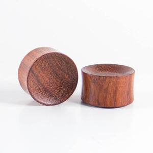 Red Wood Double Flared Concave Plugs