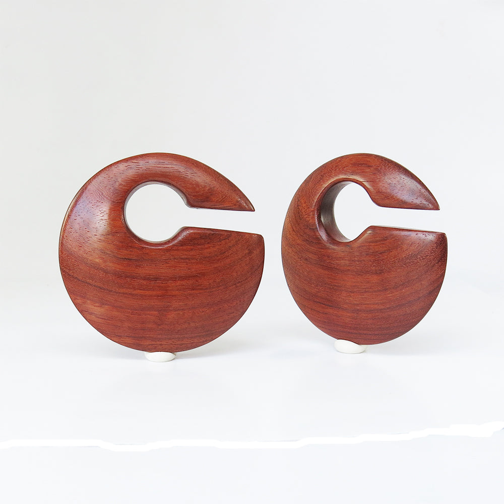 Red Wood Discus Ear Weights