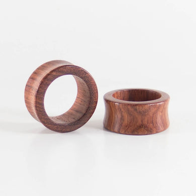 Red Wood Double Flared Tunnels