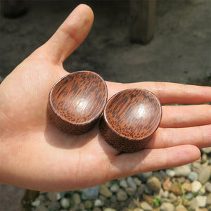 Coconut Palm Concave Oval Teardrop Plugs