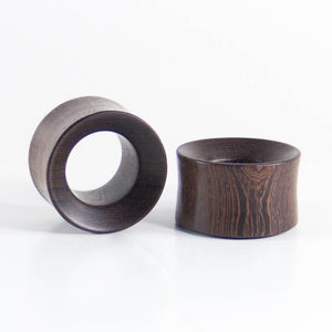 Black Wood Double Flared Concave Tunnels