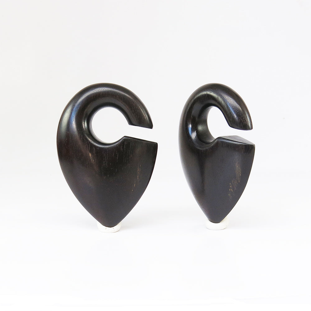 Black Wood Pendulum Ear Weights