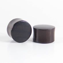 Load image into Gallery viewer, Black Wood Double Flared Ear Plugs