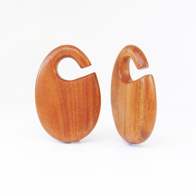 Bronze Wood Dewdrop Ear Weights