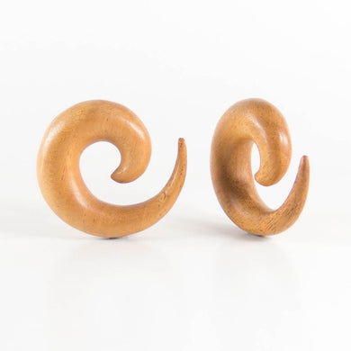 Bronze Wood Spiral Earrings