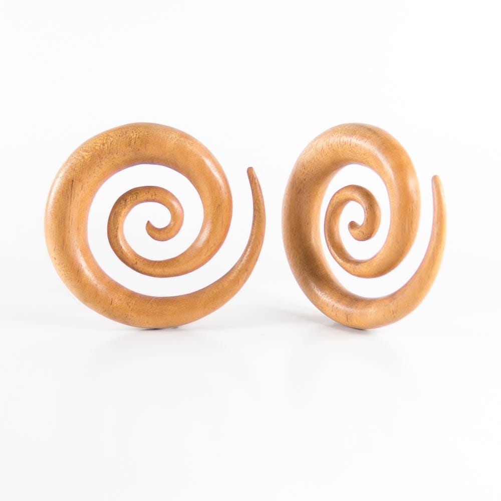 Bronze Wood Large Ear Spirals