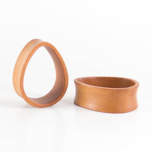 Bronze Wood Double Flared Teardrop Tunnels