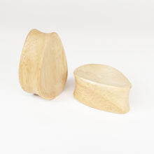 Load image into Gallery viewer, Hevea Wood Classic Concave Teardrop Plugs