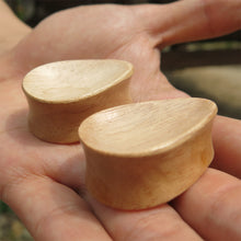 Load image into Gallery viewer, Hevea Wood Classic Concave Teardrop Plugs