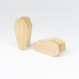 White Wood Double Flared Coffin Plugs