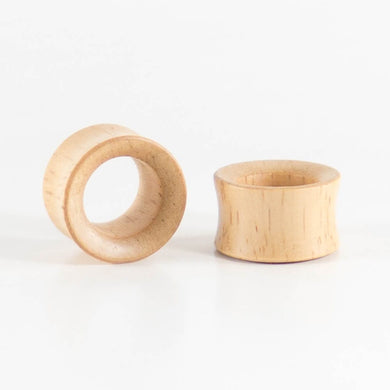 White Wood Double Flare Concave Tunnels