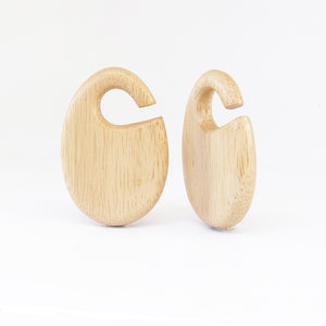 White Wood Dewdrop Ear Weights