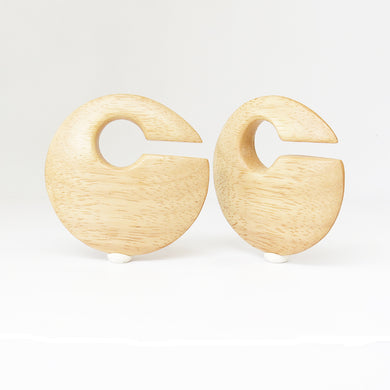 White Wood Discus Ear Weights