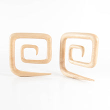 Load image into Gallery viewer, White Wood , Square Spiral Earrings
