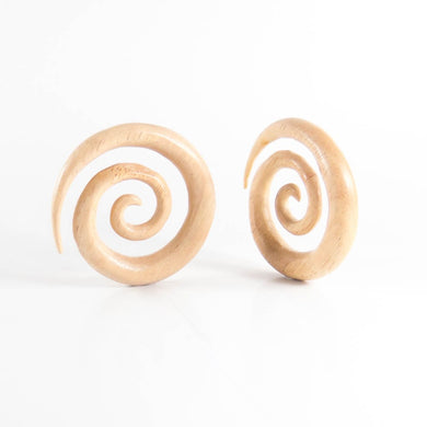 White Wood Large Ear Spirals