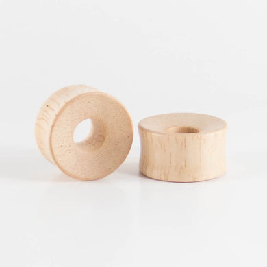 Hevea Wood Double Flared, Thick, Tunnels