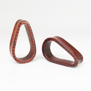 Blood Wood Tall Teardrop Tunnels with Inlaid with Ebony